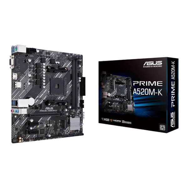 ASUS PRIME A520M-K - moderkort - micro ATX - Socket AM4 - AMD A520