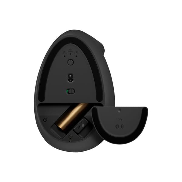 Logitech Lift Vertical Ergonomic Mouse - vertikal mus - Bluetooth, 2.4 GHz - grafit