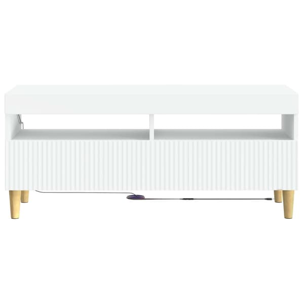 LED TV-skåp Vit Konstruerat trä
