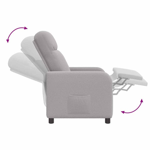 Recliner Ljusgrå Bouclé