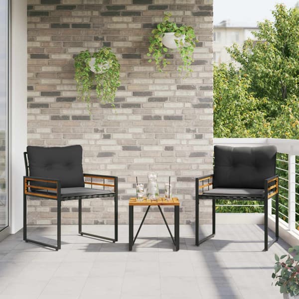 Utemöbelset med kudde 3 pcs Dim grå
