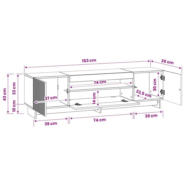 LED TV-skåp Artisan-ek Konstruerat trä