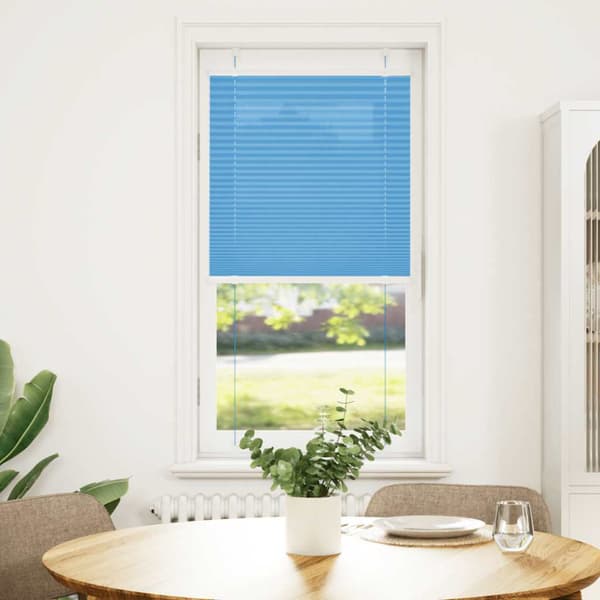 Plisserad persienn blå 60x150cm tyg bredd 59,4cm polyester