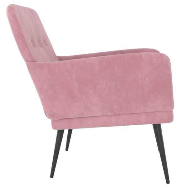 Fåtölj rosa 62x79x79 cm sammet