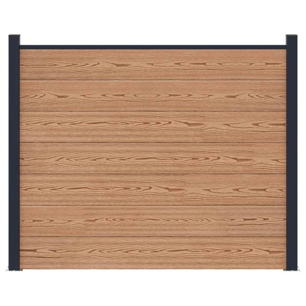 Stängselpanel WPC och aluminium Brun
