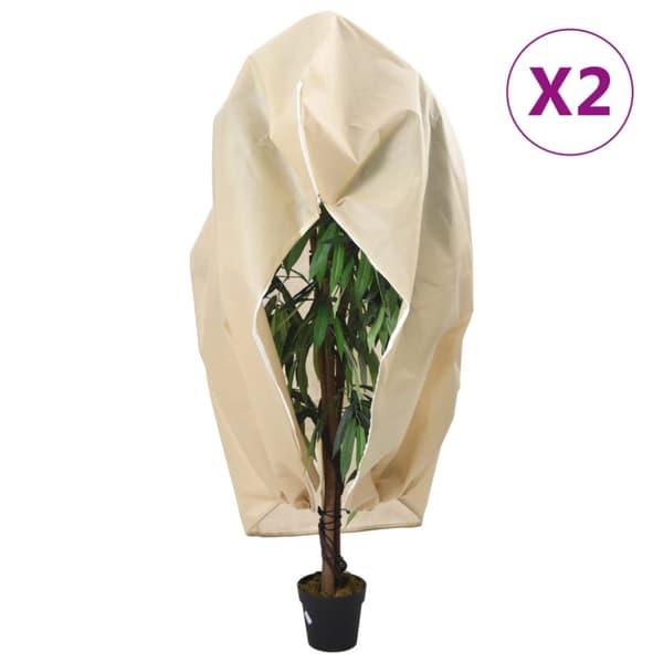 Fiberdukar med blixtlås 2 st 70 g/m² 1,55x1,55 m