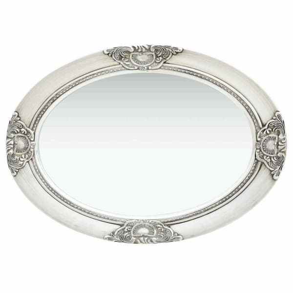 Väggspegel barockstil 50x70 cm silver