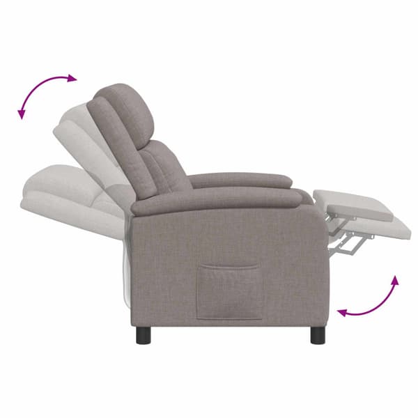 Massagefåtölj Taupe Tyg