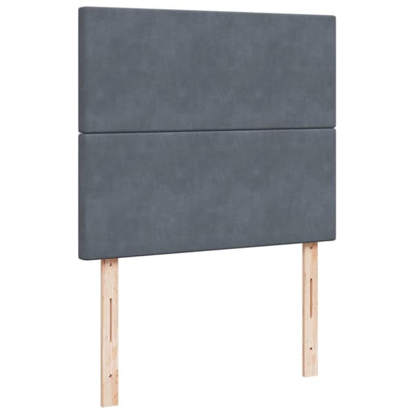 Ramsäng med madrass mörkgrå 120x200 cm sammet