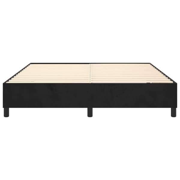 Boxspring-sängram svart 160x200 cm sammet