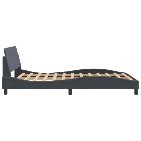 Bed Frame "Dover" Dark Grey 140x190 cm Velvet