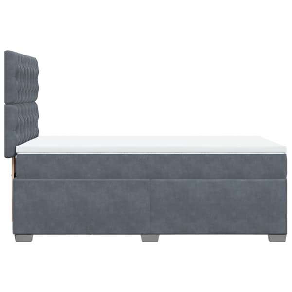 Ramsäng med madrass mörkgrå 80x200 cm sammet