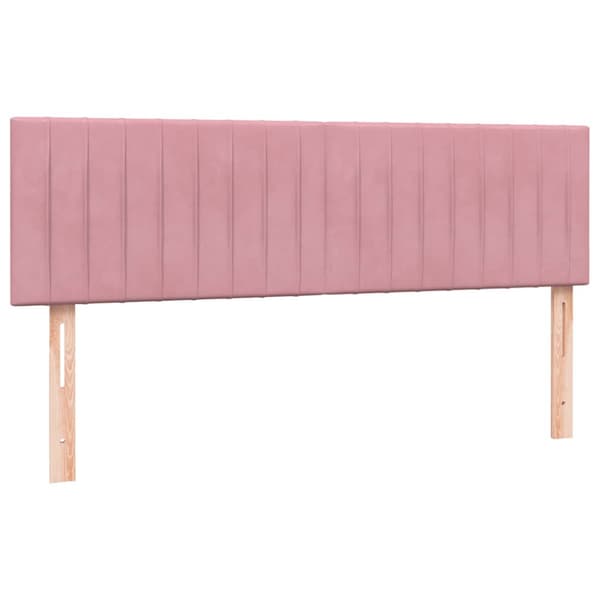 Ramsäng med madrass rosa 160x220 cm sammet