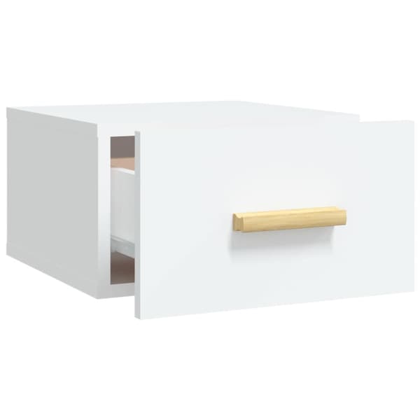 Väggmonterat sängbord vit 35x35x20 cm