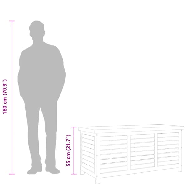 Dynbox 117x50x55 cm massivt eukalyptusträ
