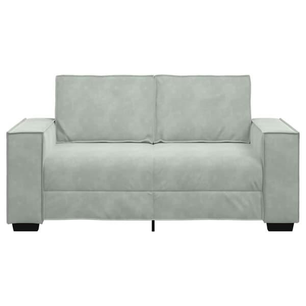2-sitssoffa ljusgrå 160x78x84 cm sammet