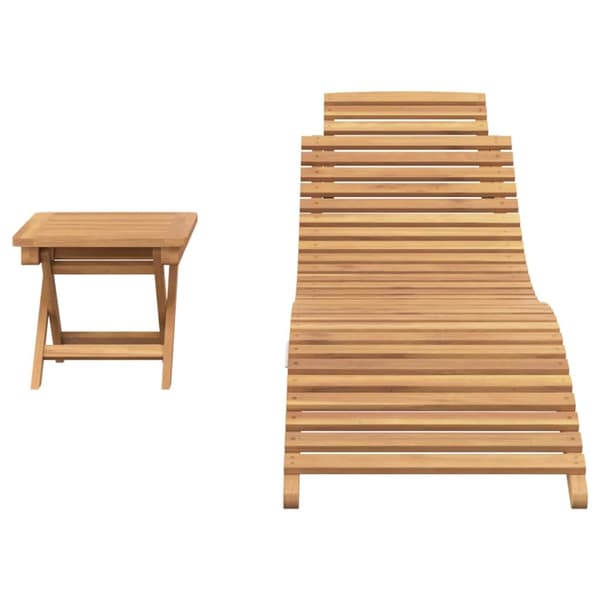 Solstol 2 pcs Brun Massivt teakträ
