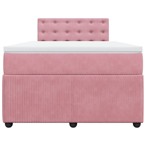 Ramsäng med madrass rosa 120x200 cm sammet