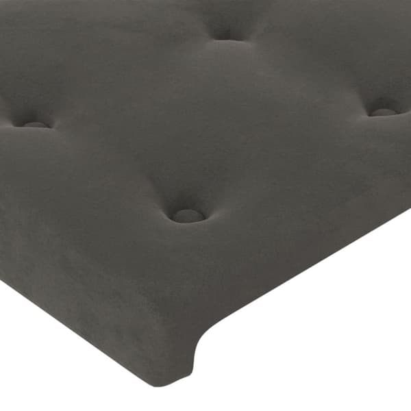 Sänggavel mörkgrå 180x5x118/128 cm sammet