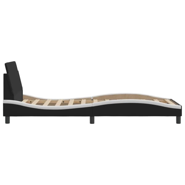 Bed Frame "Dover" Black&White 80x200 cm Faux Leather