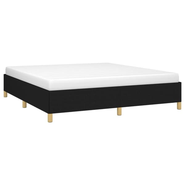 Boxspring-sängram svart 160x200 cm tyg