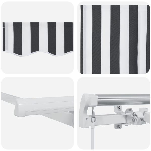 Utfällbar markis Antracit 250 x 200 cm tyg