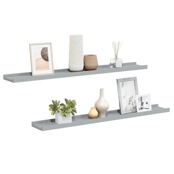 Tavellist 2 st grå 80x9x3 cm MDF