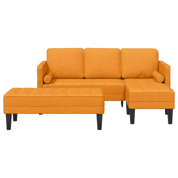 Soffset med kudde 2 pcs Mörkgul Polyester