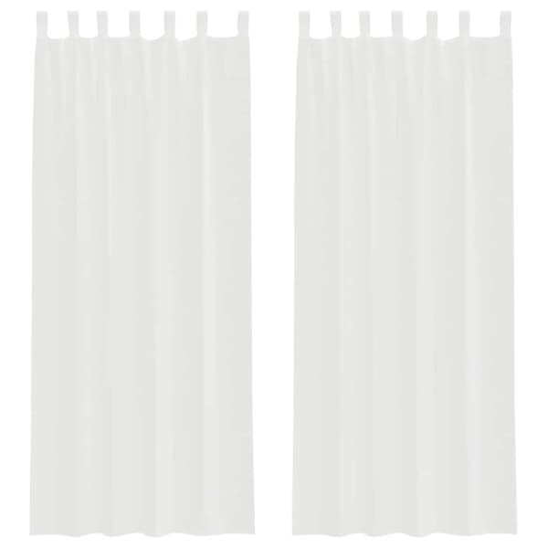 Voile gardiner med stångfickor 2 st vit