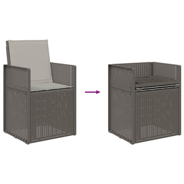 Trädgårdsmatstolar 2 pcs Ljusgrå PP
