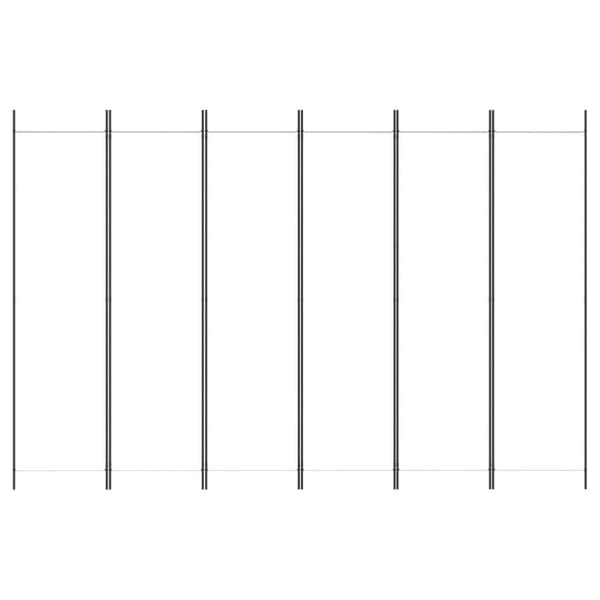 Rumsavdelare 6 paneler vit 300x200 cm tyg