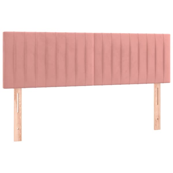 Ramsäng med madrass rosa 140x190 cm sammet