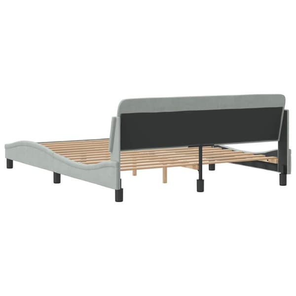 Bed Frame "Dover" Light Grey 152x203 cm Velvet