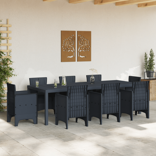 Trädgårdsbord Antracit 250 x 100 x 73 cm konstrotting