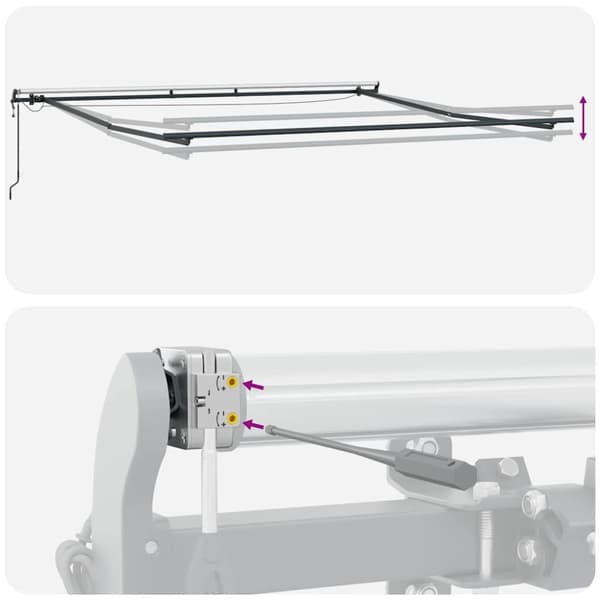 Elektrisk markisram med LED och sensor 5 x 3 m Antracit