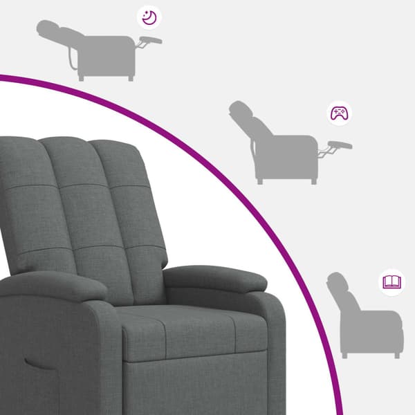 Recliner Mörkgrå Tyg