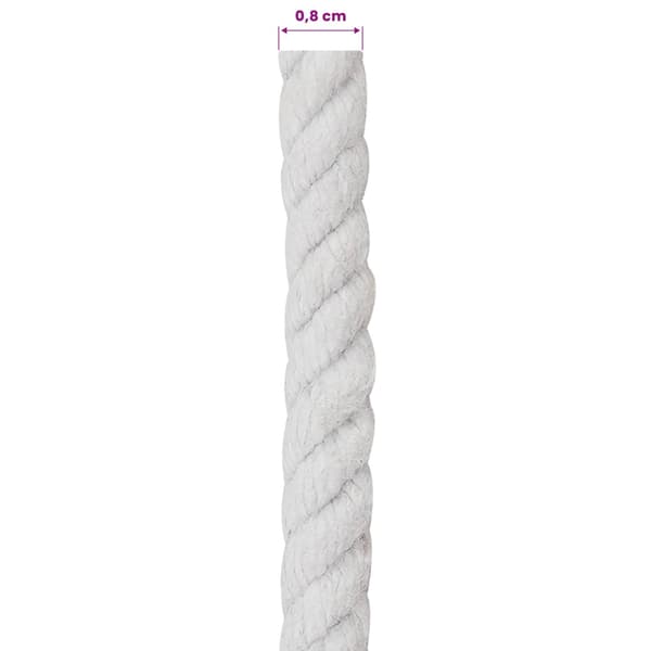 Rep Vit 0,8 x 0,8 x 5000 cm Bomull
