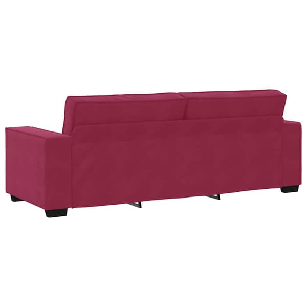 3-sitssoffa vinröd 220x78x84 cm sammet
