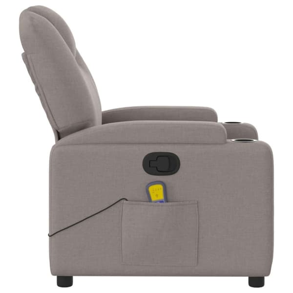 Massagefåtölj taupe tyg