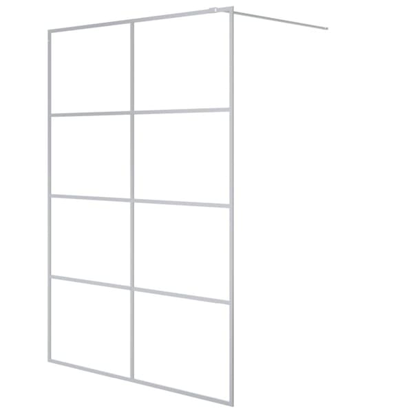 Duschvägg silver 140x195 cm klart ESG-glas