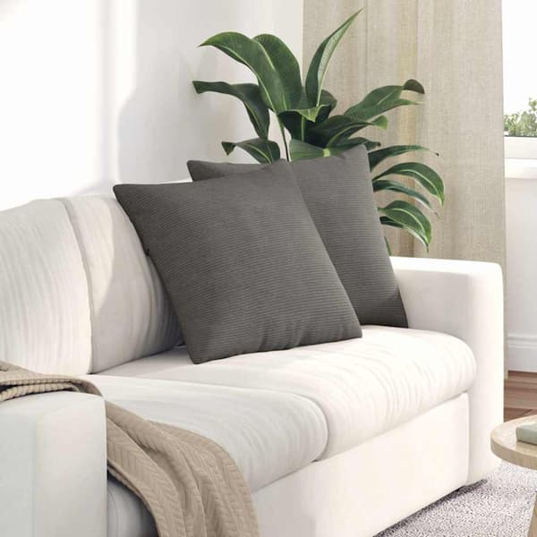 Sofakuddar 2 pcs Ljusgrå 50 x 50 cm Kordread tyg