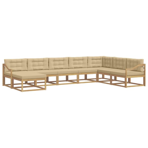 Utomhussoffset 8 pcs Vit och Beige