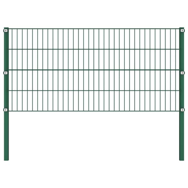 Staketpanel med stolpar järn 867x80 cm grön