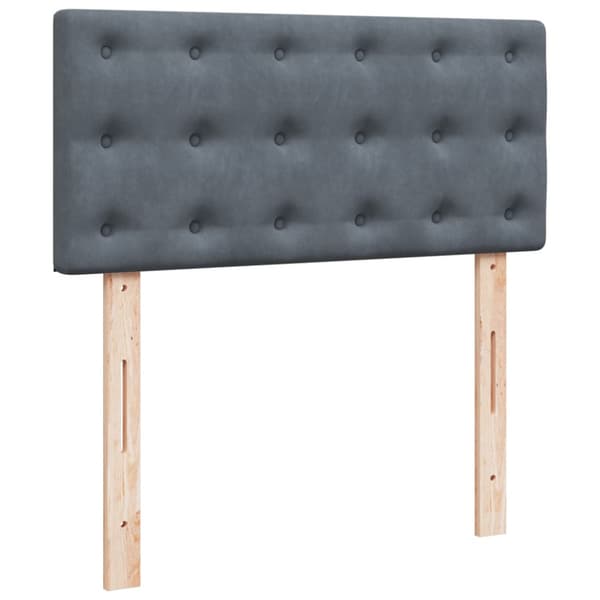 Ramsäng med madrass mörkgrå 90x200 cm sammet