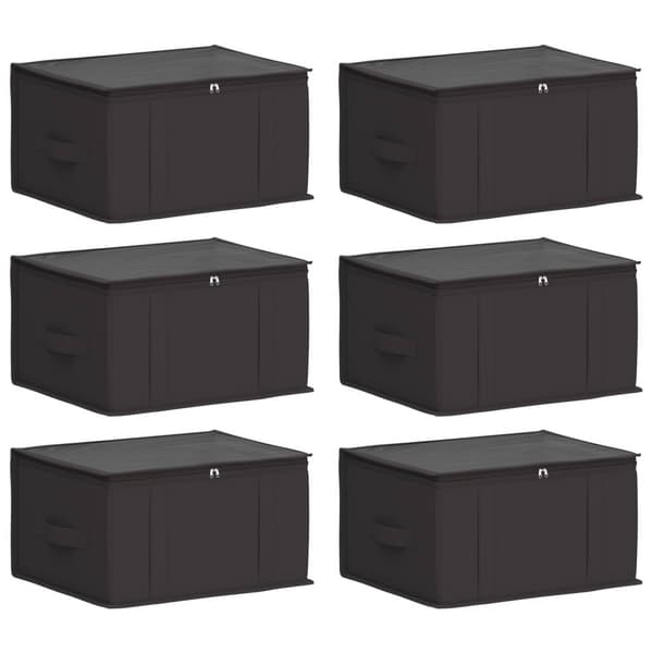 Förvaringslåda med transparent toppfönster 6 pcs Antracit