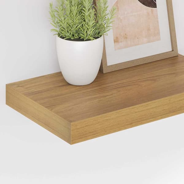 Vägg hylla Väggmonterat 2 st Brun 40 x 23,5 x 3,8 cm