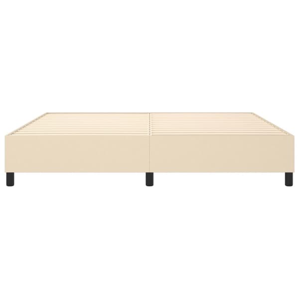 Boxspring-sängram gräddvit 200x200 cm tyg