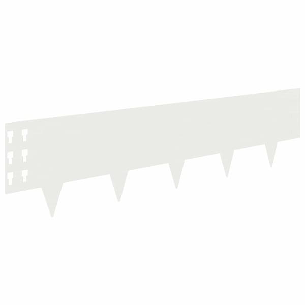 Kant för gräsmatta 10 pcs 100 x 25 cm Stål Vit