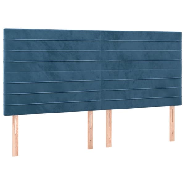 Ramsäng med madrass mörkblå 200x200 cm sammet