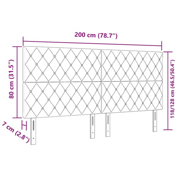 Huvudgavel Ljusgrå 200 cm Sammet